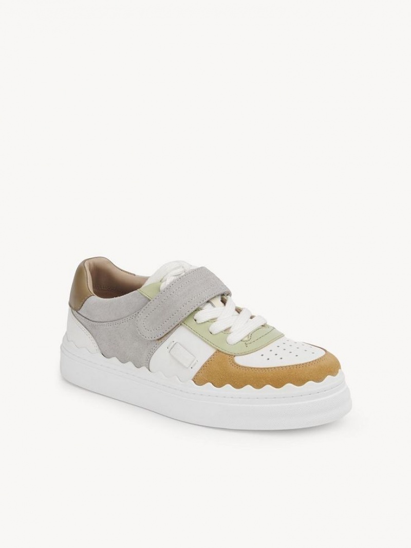 Elephant Grey Chloe Lauren With Strap Sneakers | CHE-SR14193