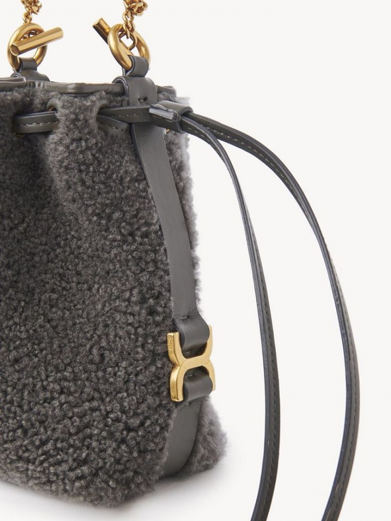 Elephant Grey Chloe Marcie Bucket Mini Bags | CHE-SR13740