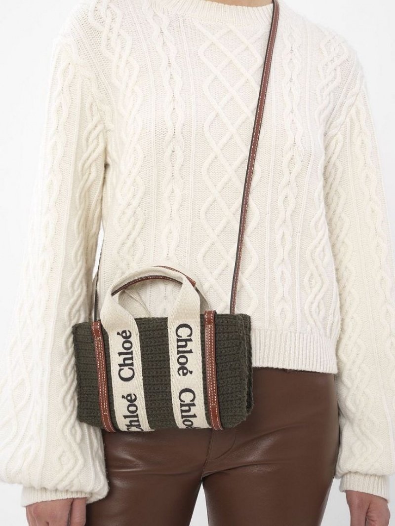 Elephant Grey Chloe Mini Woody Crossbody Bags | CHE-SR13465