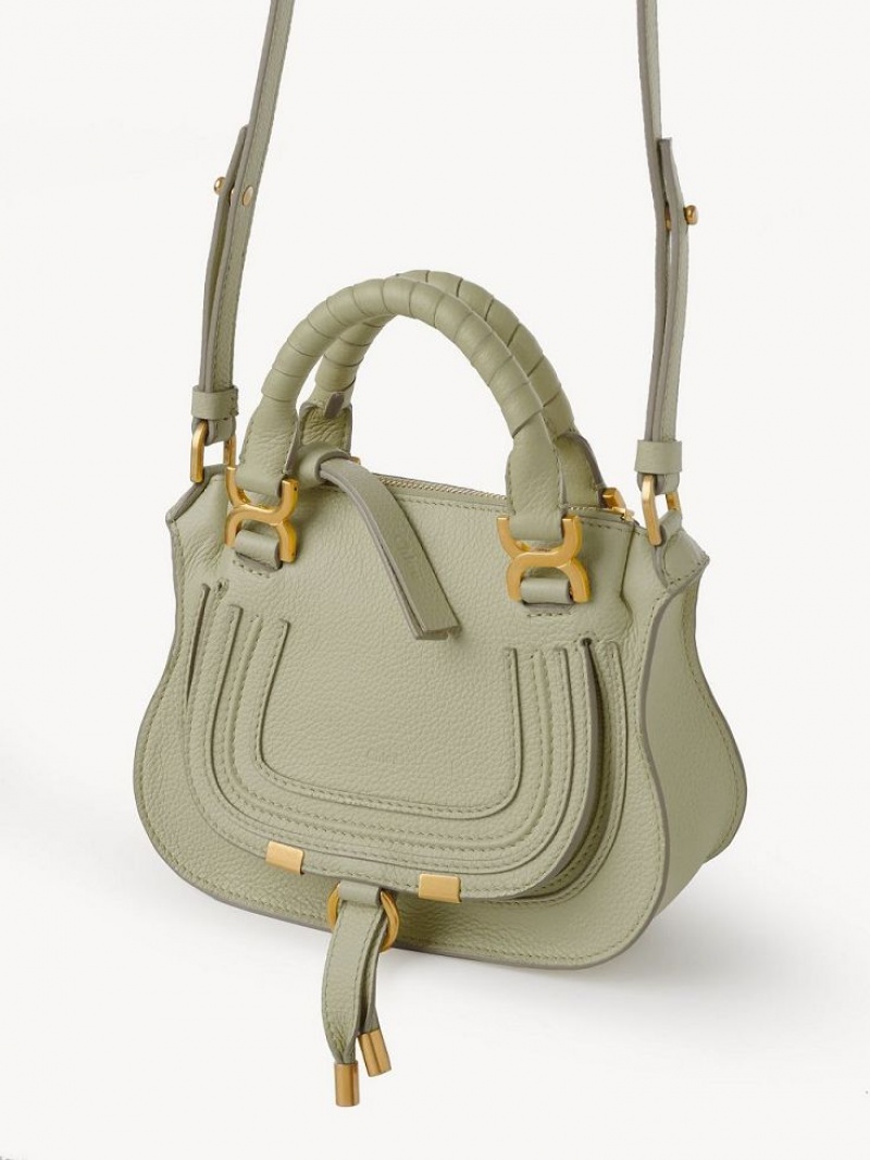 FADED GREEN Chloe Marcie Mini Double Carry Crossbody Bags | CHE-SR13525