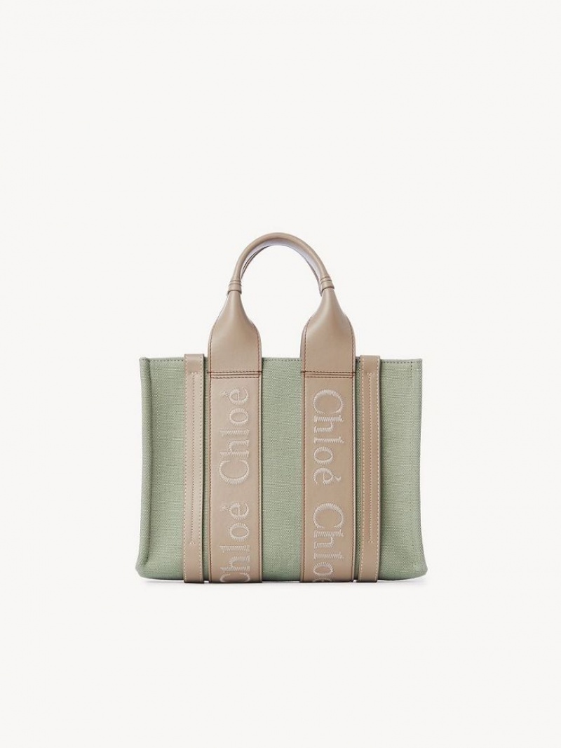 FADED GREEN Chloe Small Woody Tote Bags | CHE-SR13313