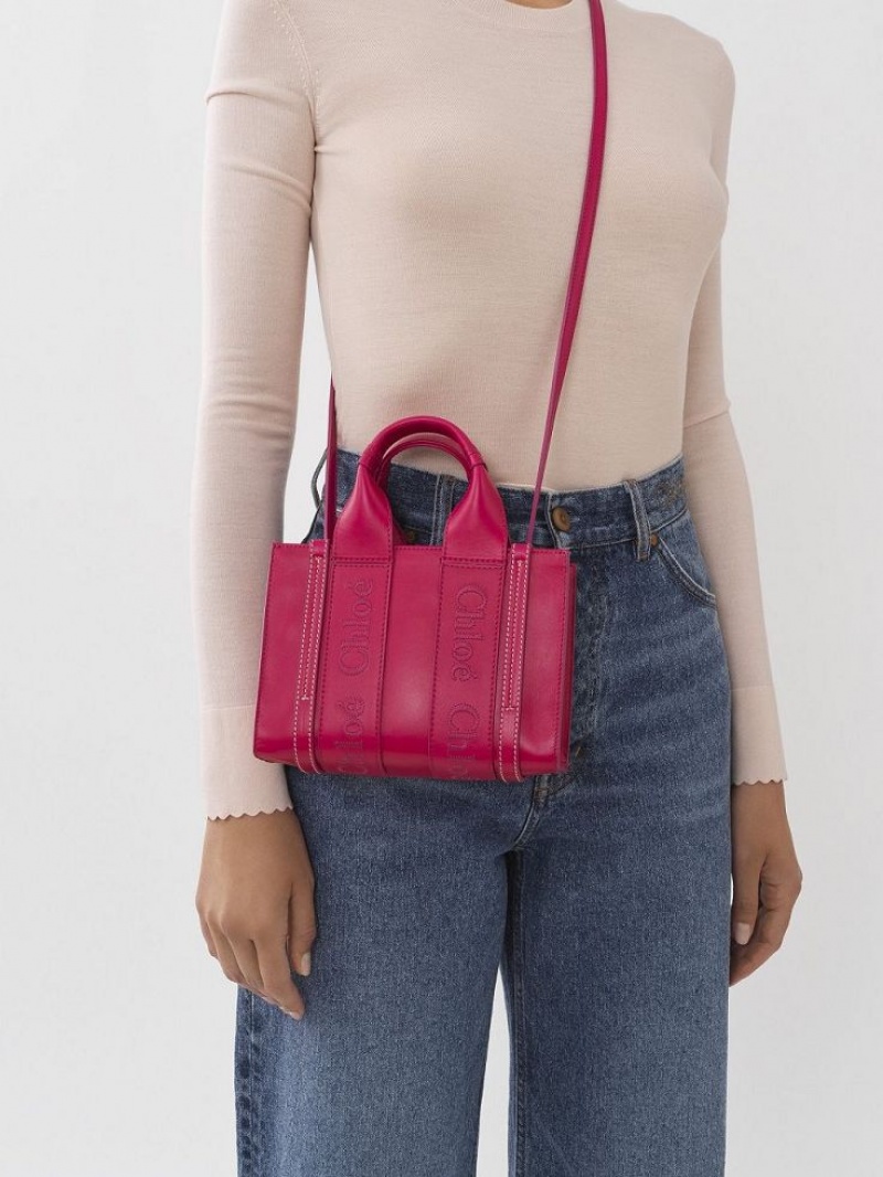 FIZZY PINK Chloe Mini Woody Crossbody Bags | CHE-SR13549