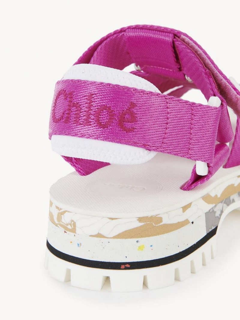 FIZZY PINK Chloe Nikie Active Flat Sandals | CHE-SR14177