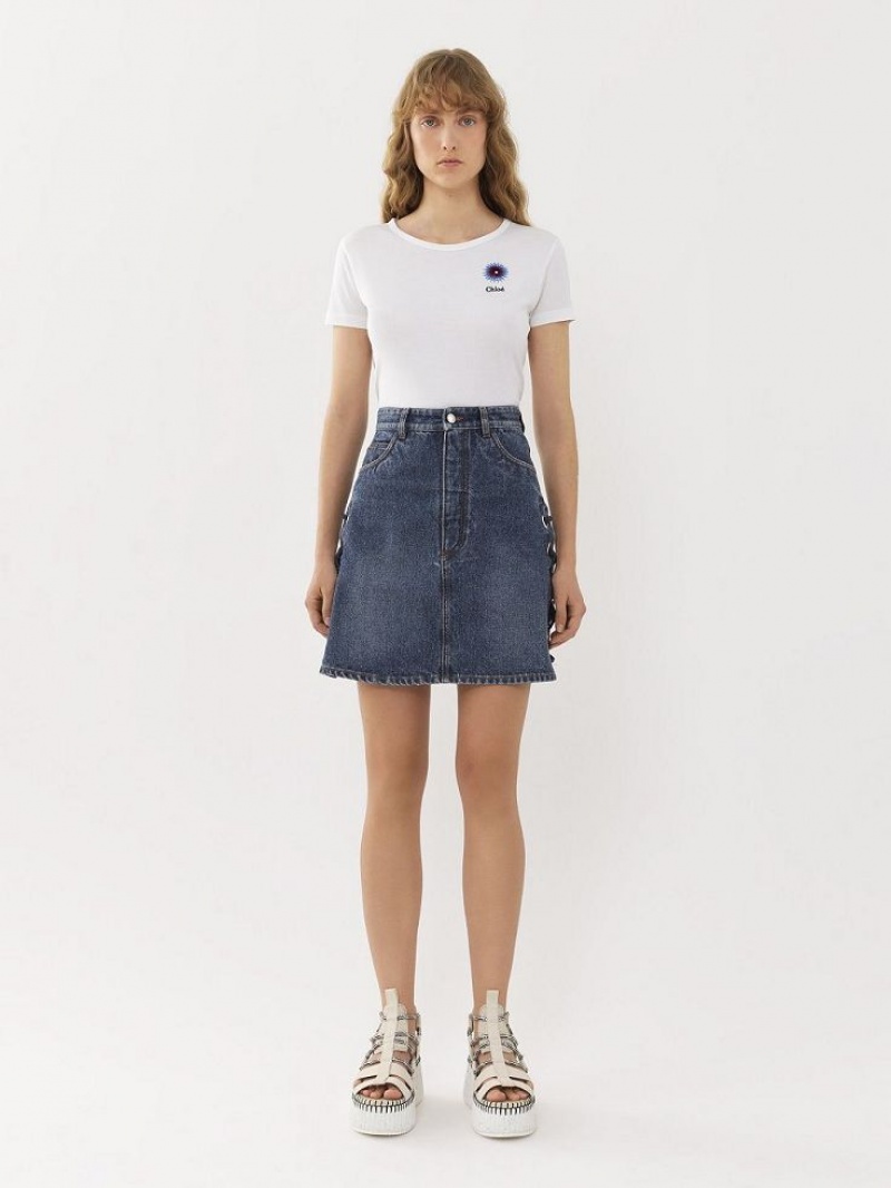 Faded Denim Chloe Mini Skirts | CHE-SR14084