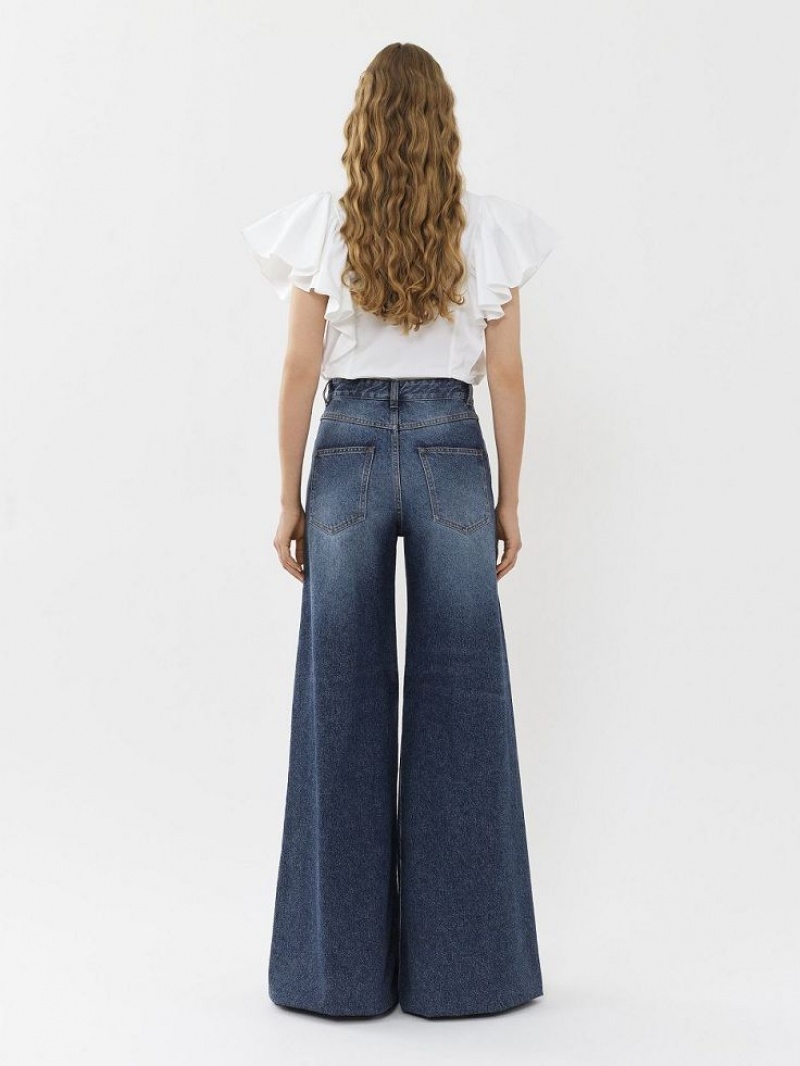 Faded Denim Chloe Wide Rave Jeans | CHE-SR13985