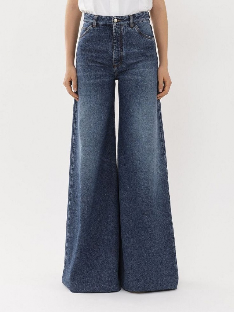 Faded Denim Chloe Wide Rave Jeans | CHE-SR13985