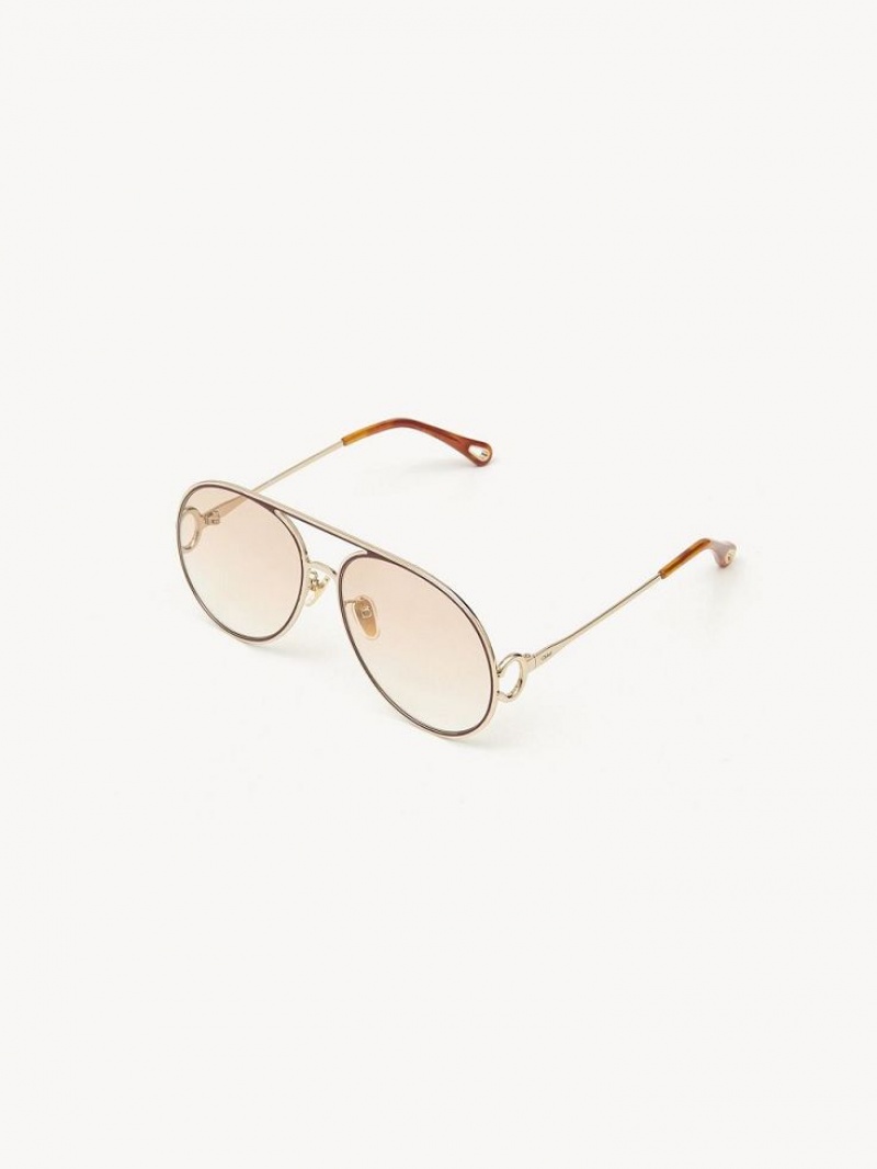 GOLD/GRADIENT PINK Chloe Austine Sunglasses | CHE-SR14524