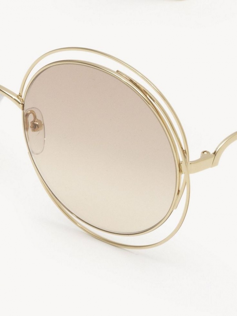 GOLD/NUDE Chloe Carlina Petite Sunglasses | CHE-SR14544