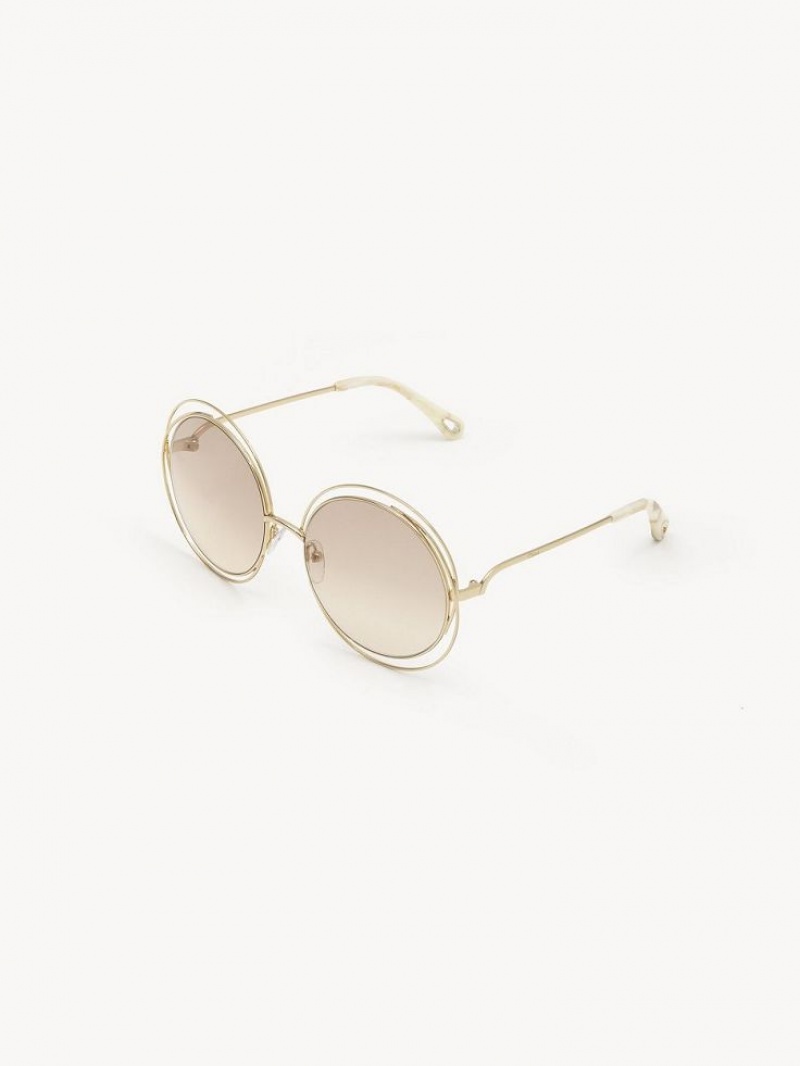 GOLD/NUDE Chloe Carlina Petite Sunglasses | CHE-SR14544