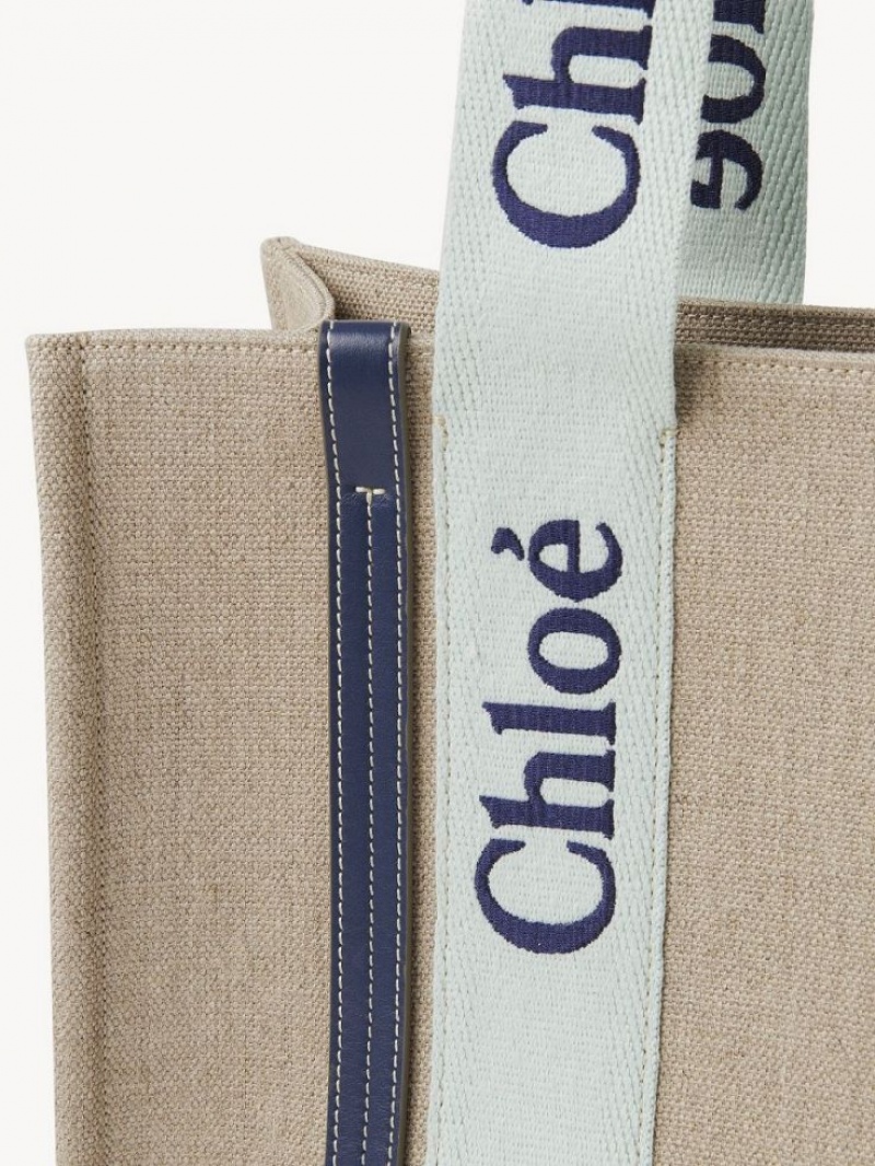 GREEN - BLUE 1 Chloe Medium Woody Tote Bags | CHE-SR13365