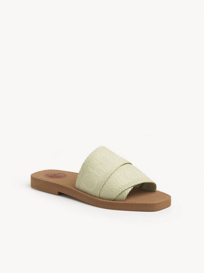 HAZY GREEN Chloe Woody Flat Mule | CHE-SR14181