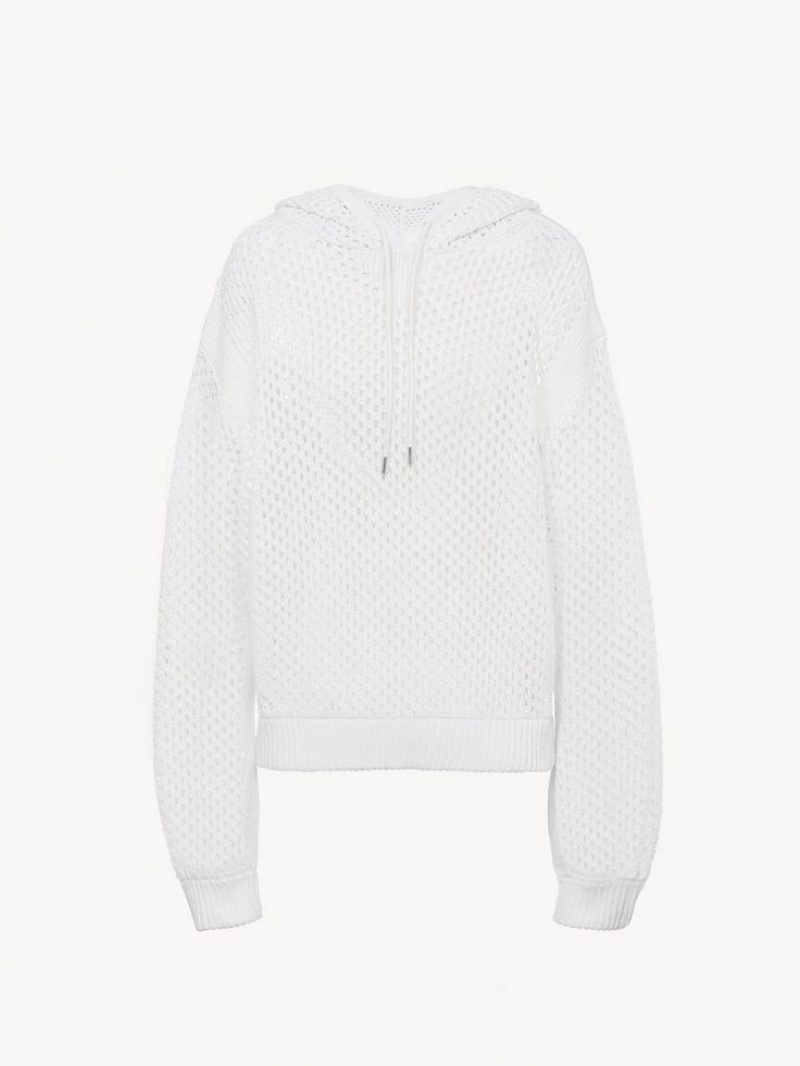 Iconic Milk Chloe Crochet Hoodie Knitwear | CHE-SR13935