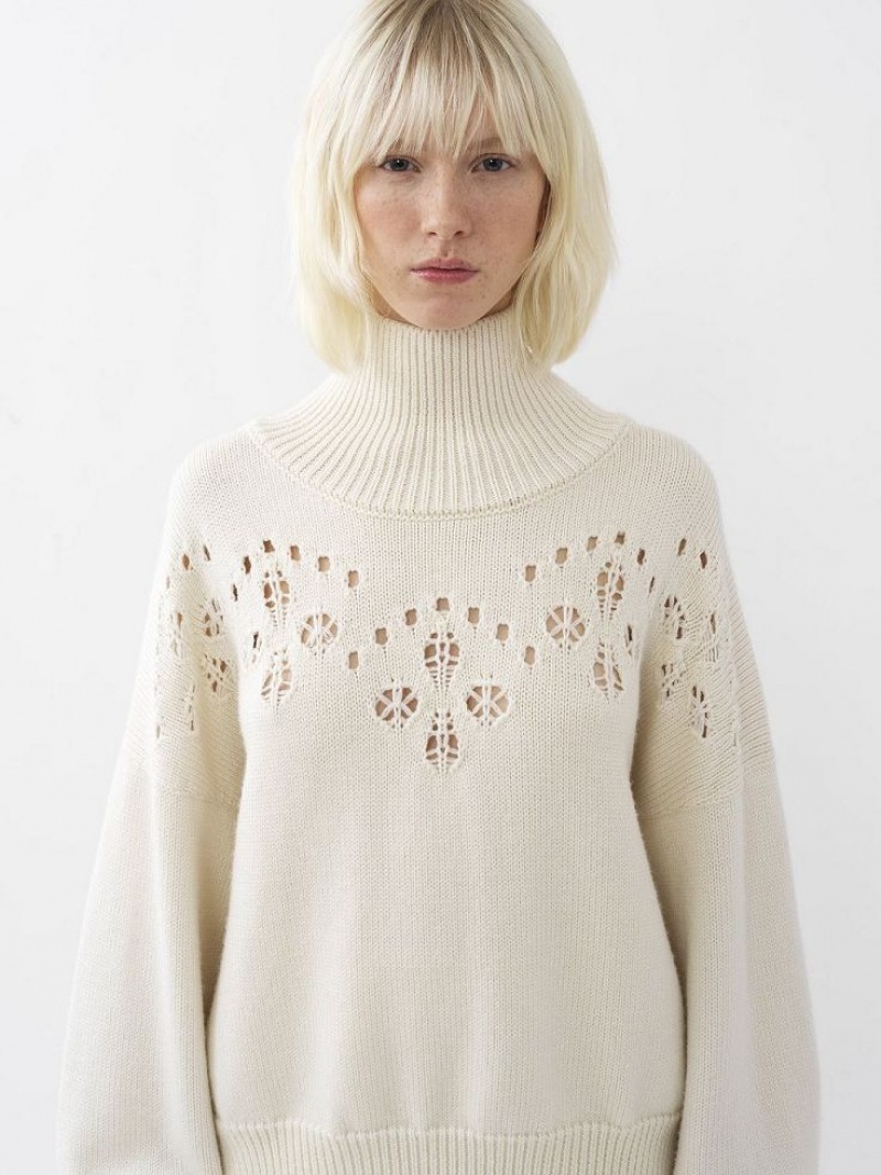 Iconic Milk Chloe Generous High-neck Knitwear | CHE-SR13943