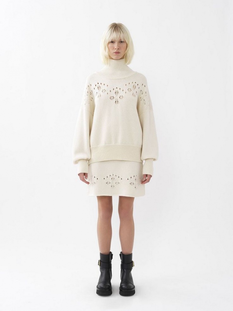 Iconic Milk Chloe Generous High-neck Knitwear | CHE-SR13943