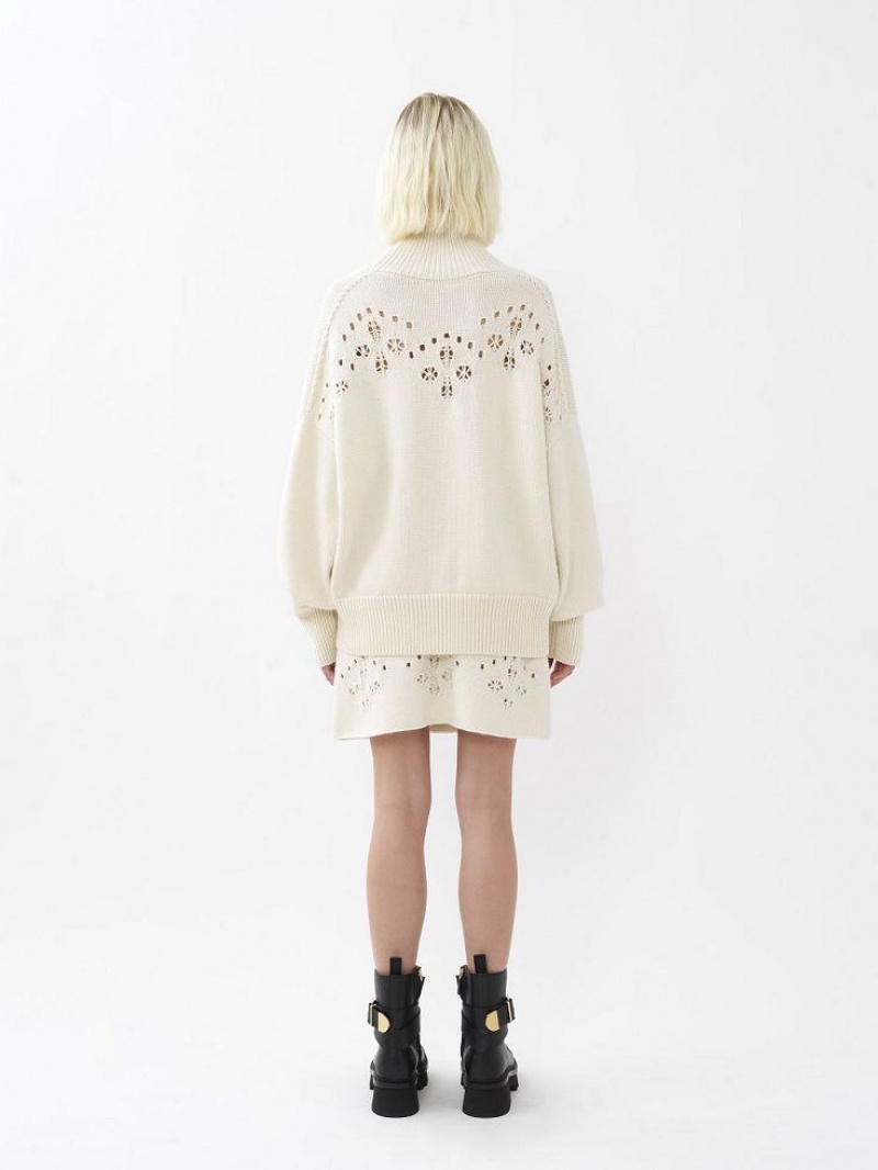 Iconic Milk Chloe Generous High-neck Knitwear | CHE-SR13943