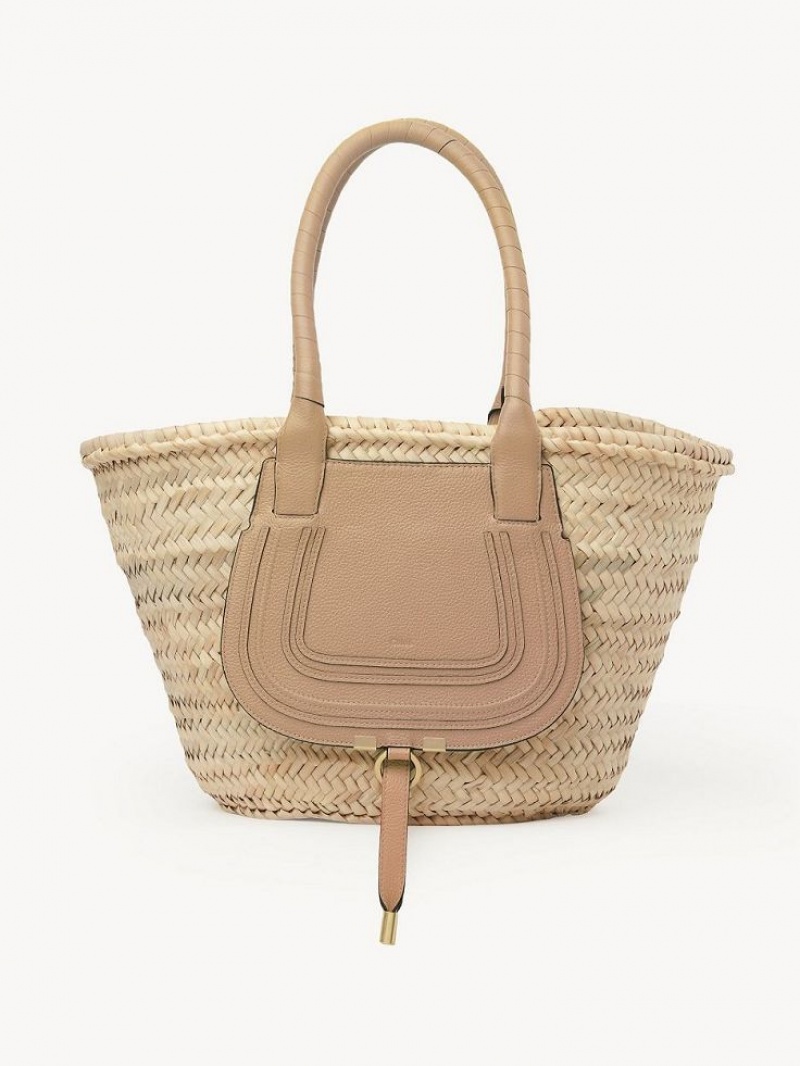 Light Tan Chloe Medium Marcie Basket Tote Bags | CHE-SR13292