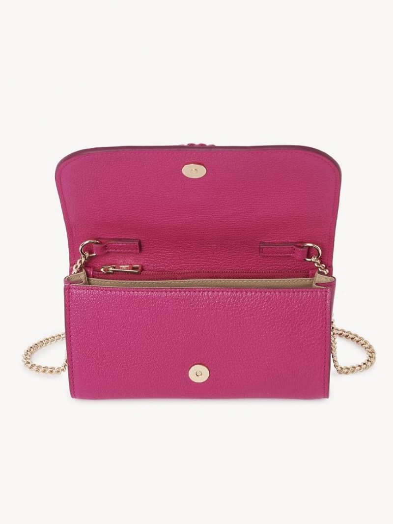 MAGNETIC PINK Chloe Hana Chain Long Wallets | CHE-SR14912