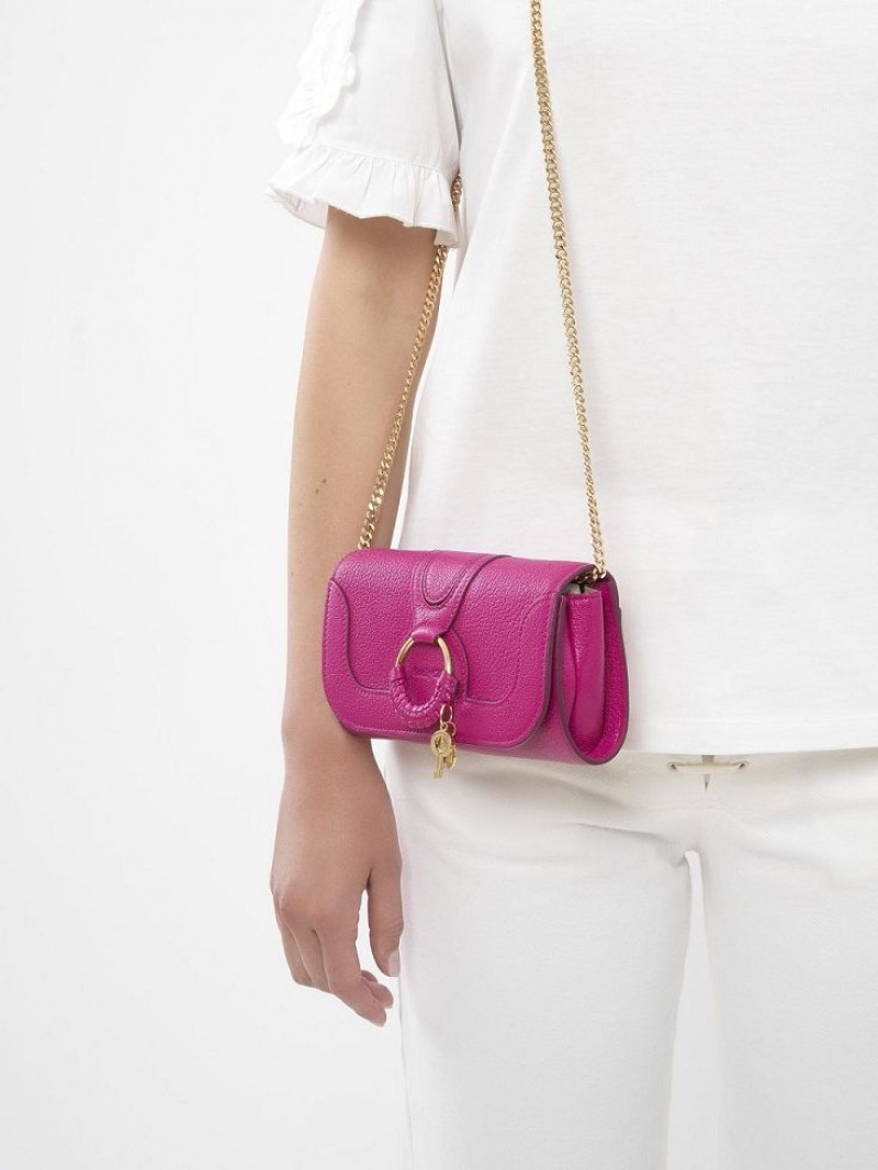 MAGNETIC PINK Chloe Hana Chain Long Wallets | CHE-SR14912