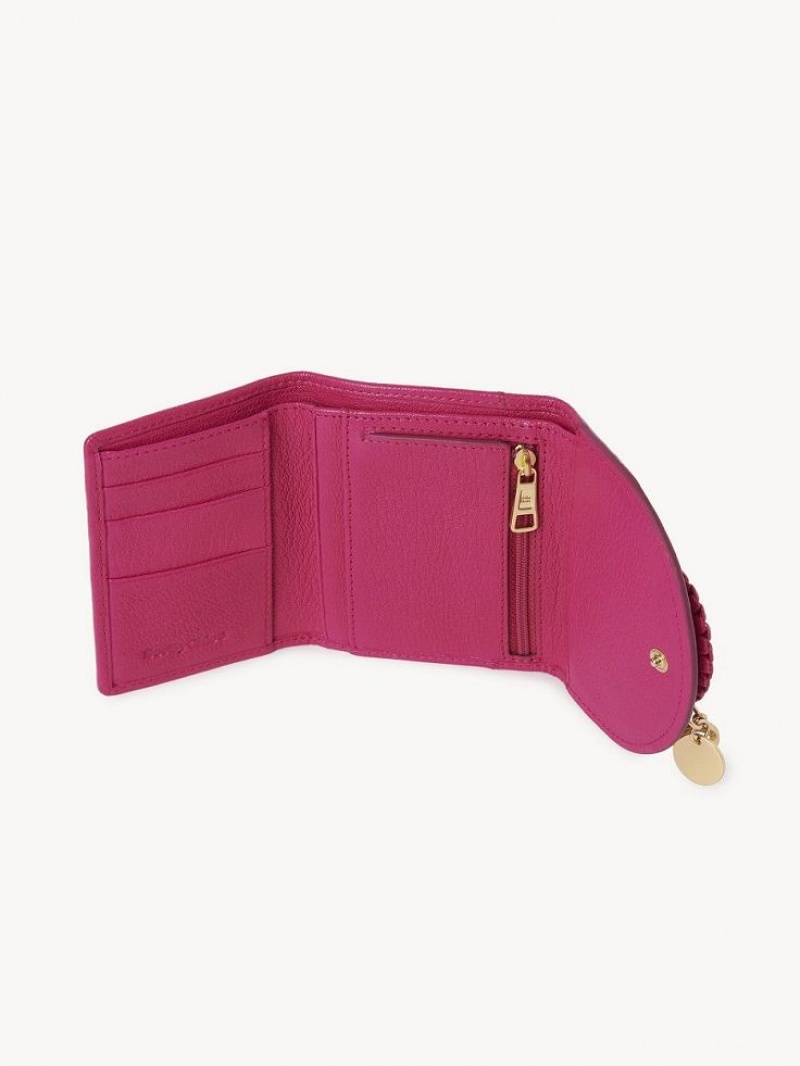 MAGNETIC PINK Chloe Hana Tri Fold Compact Wallets | CHE-SR14895