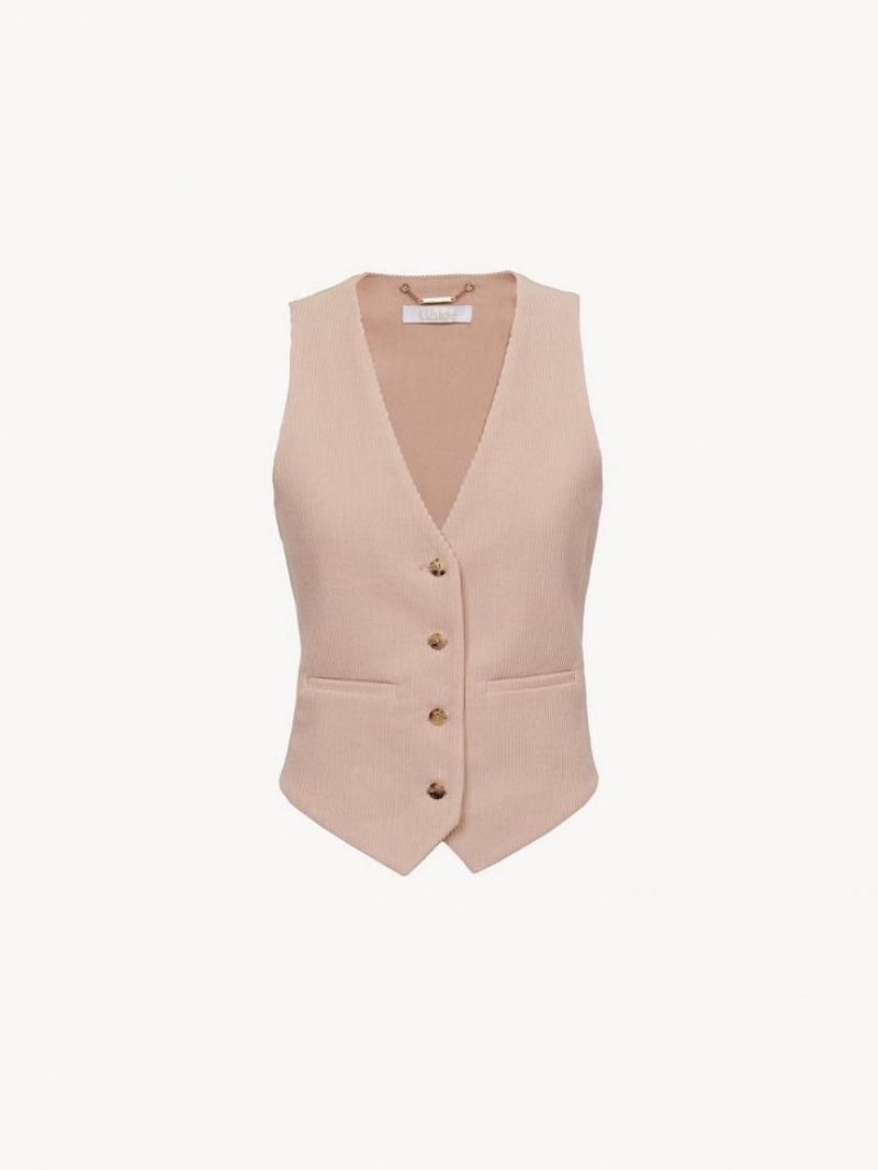 Misty Pink Chloe Classic Vest Jackets | CHE-SR13805