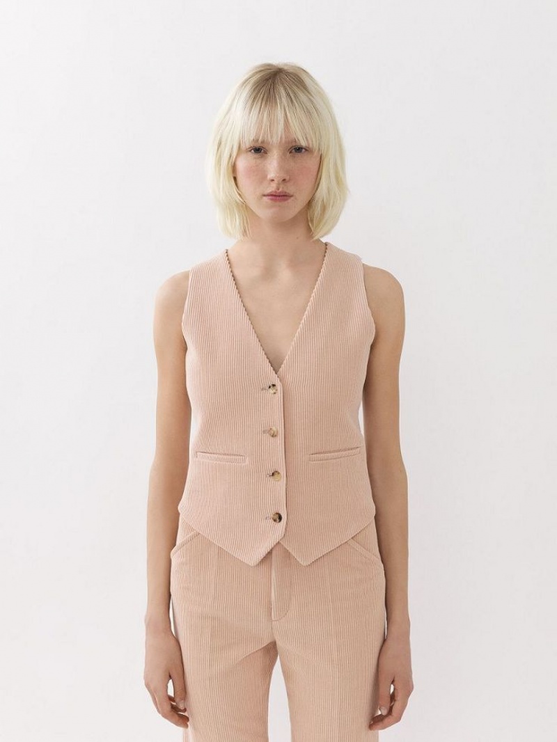 Misty Pink Chloe Classic Vest Suiting | CHE-SR14066