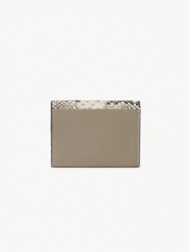 Motty Grey Chloe Layers Medium Tri-fold Compact Wallets | CHE-SR14898