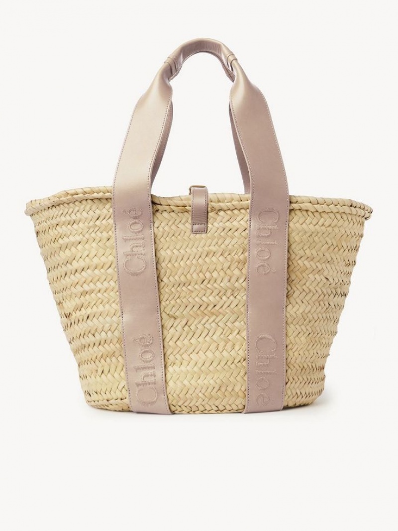 Nomad Beige Chloe Sense Medium Basket Tote Bags | CHE-SR13382