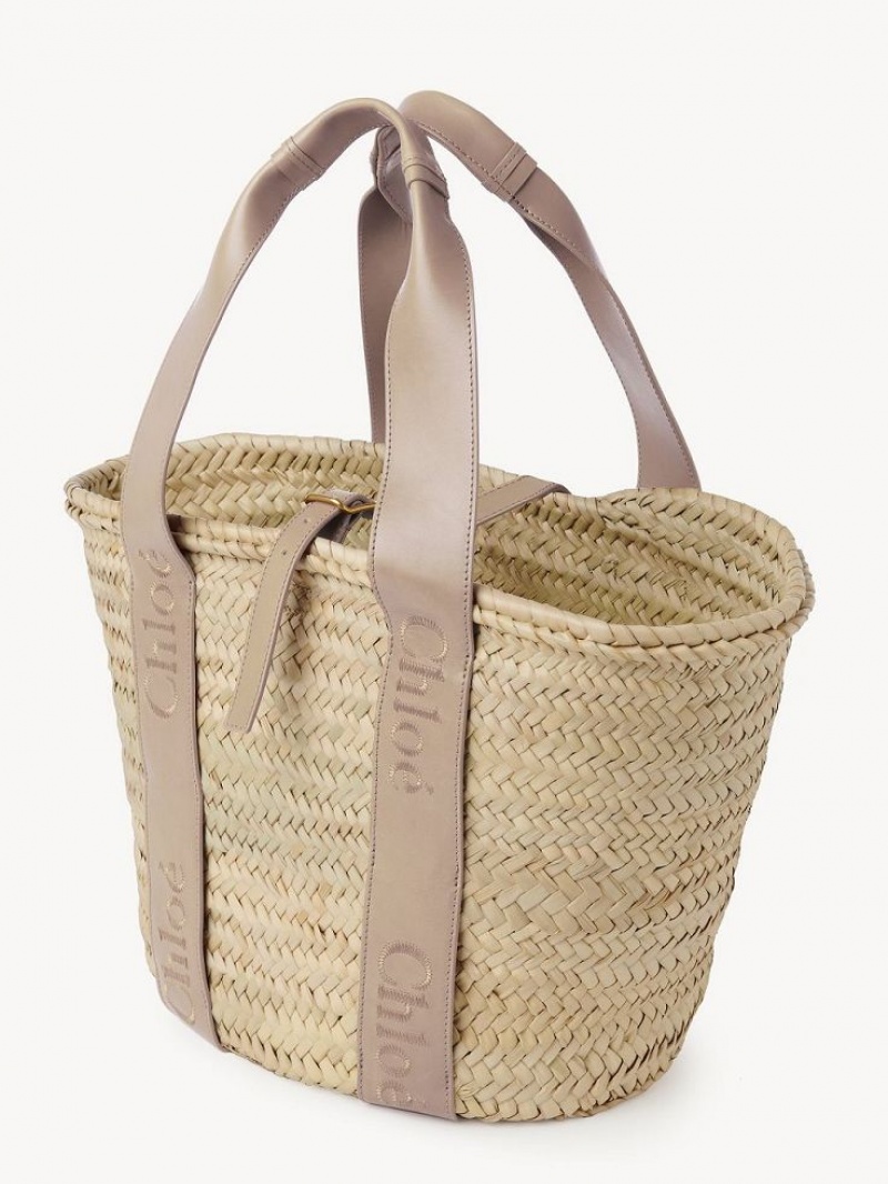 Nomad Beige Chloe Sense Medium Basket Tote Bags | CHE-SR13382