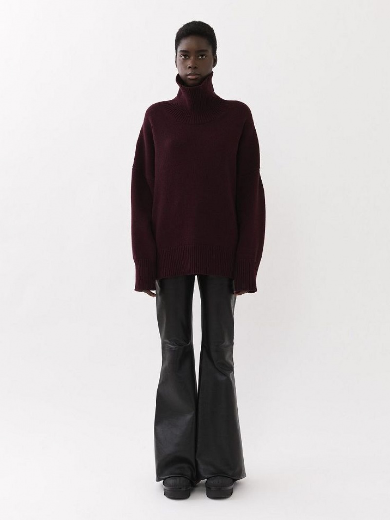 Obscure Purple Chloe Generous High-neck Knitwear | CHE-SR13926