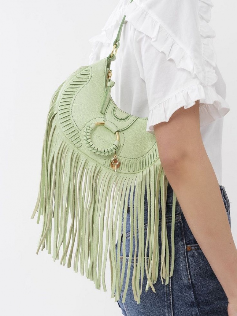 PASTEL GREEN Chloe Hana Half Moon Mini Bags | CHE-SR14739