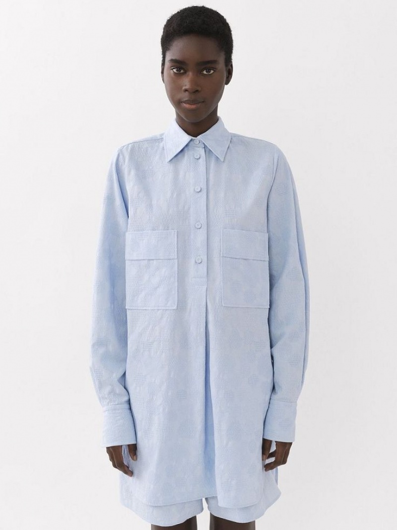 PURE BLUE Chloe Oversized Shirts | CHE-SR13894