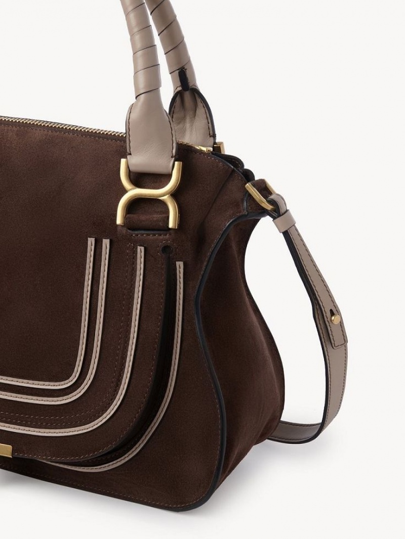 PURE BROWN Chloe Marcie Double Carry Crossbody Bags | CHE-SR13505