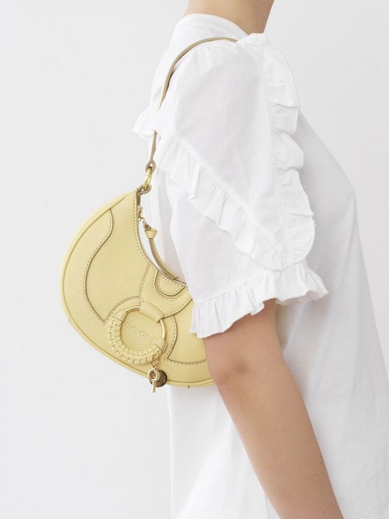 PURE YELLOW Chloe Hana Half Moon Shoulder Bags | CHE-SR14661