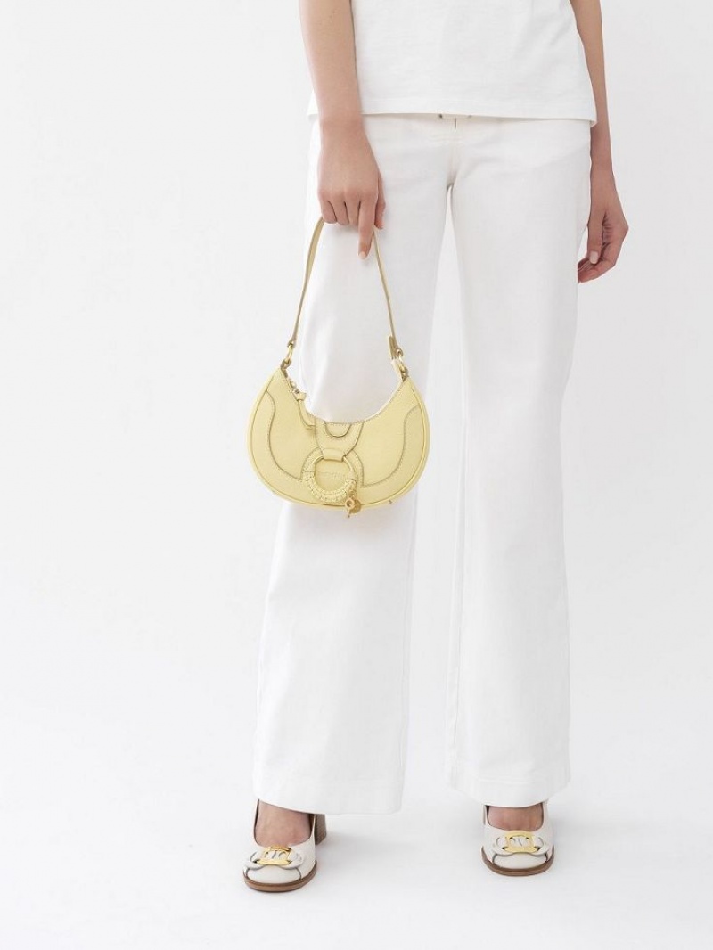 PURE YELLOW Chloe Hana Half Moon Shoulder Bags | CHE-SR14661