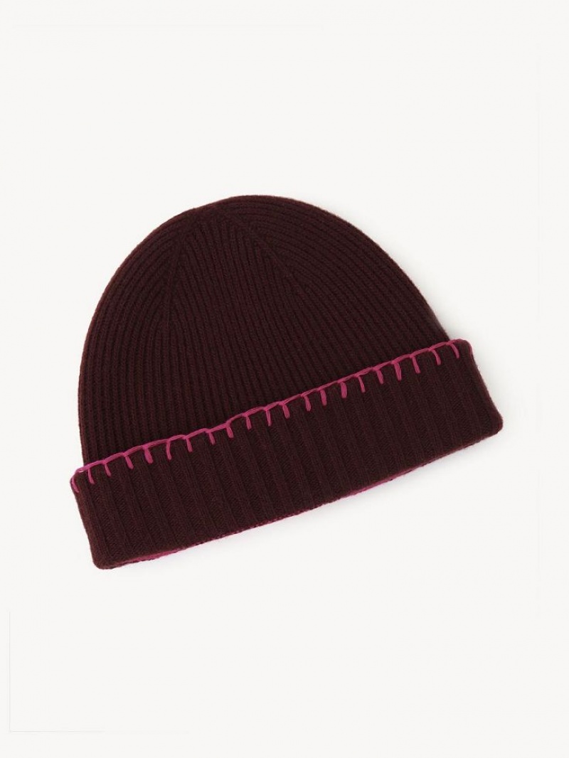 PURPLE - PINK 1 Chloe Ribbed Knit Beanie Hats | CHE-SR14472