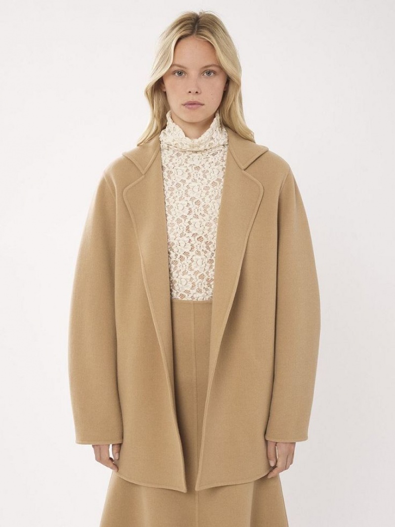 Pearl Beige Chloe Short Belted Coats | CHE-SR13824