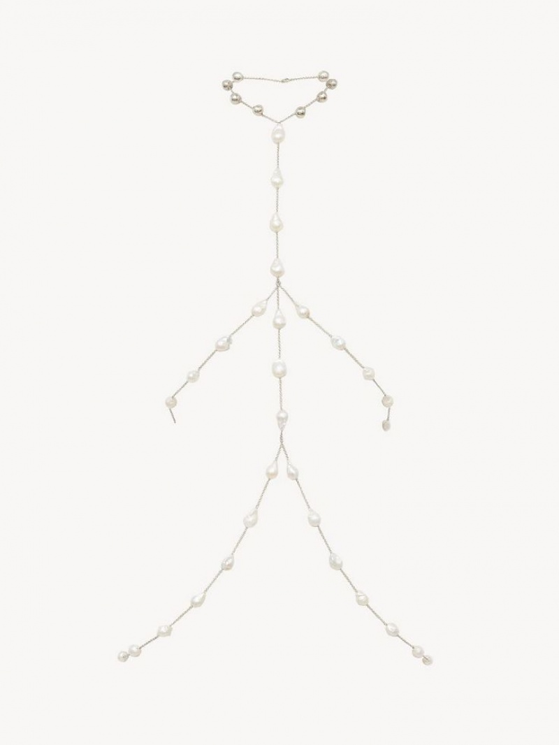 Pearl Chloe Darcey Body Chain Necklaces | CHE-SR14454