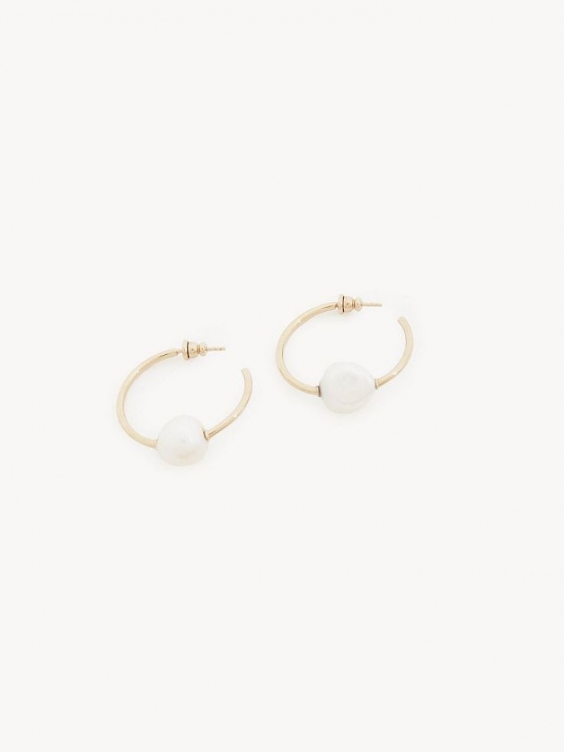 Pearl Chloe Darcey Hoop Earrings | CHE-SR14441