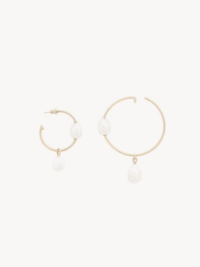 Pearl Chloe Darcey Hoop Earrings | CHE-SR14442