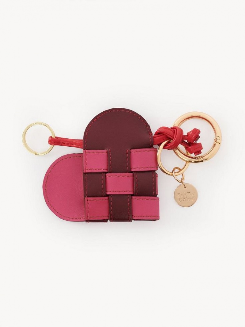 Red Crush Chloe My Sbc Woven Heart Key Chain | CHE-SR14942