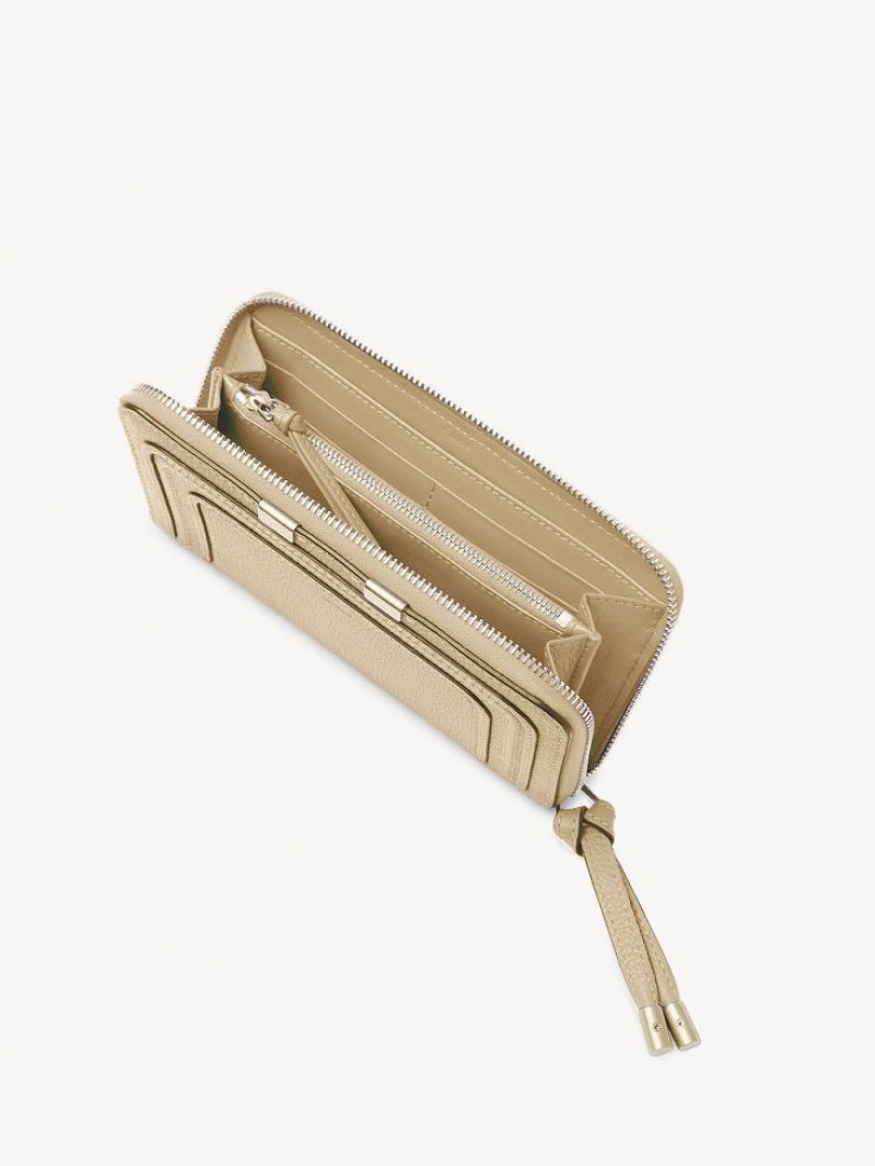 Root Beige Chloe Marcie Zippered Long Wallets | CHE-SR14304