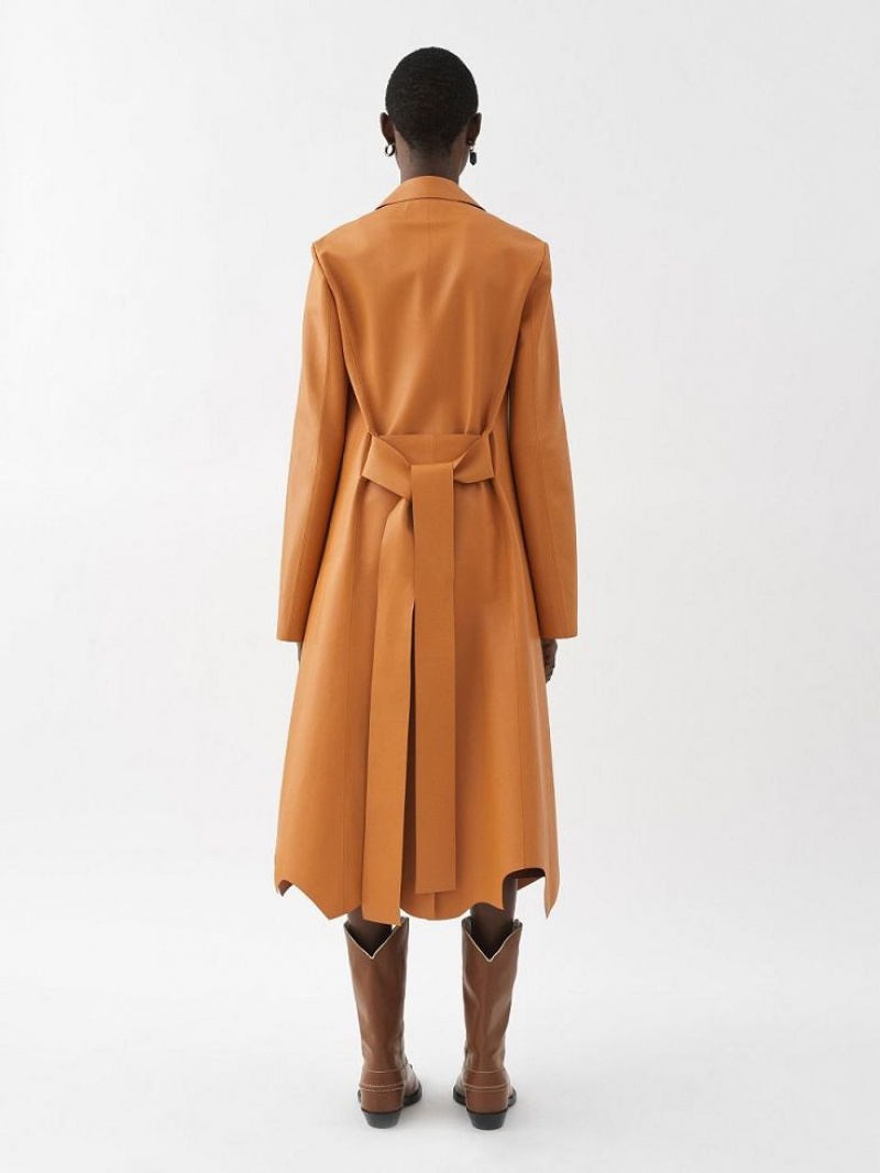 SUNSET ORANGE Chloe Generous Wrap Coats | CHE-SR13785