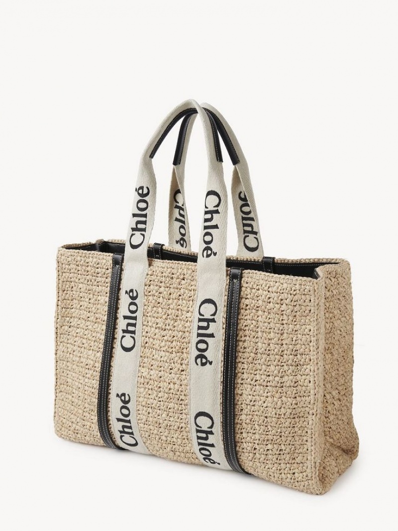 Sand Chloe Large Woody Tote Baskets | CHE-SR13649