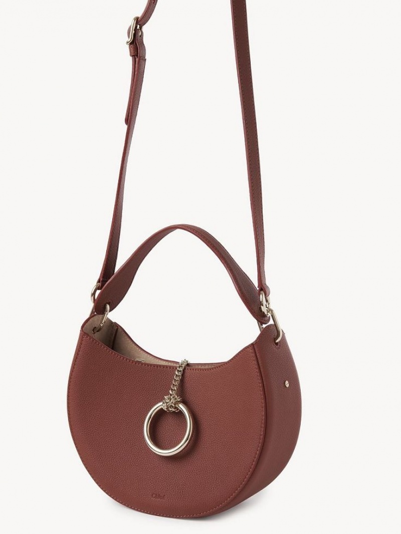 Sepia Brown Chloe Arlène Small Hobo Crossbody Bags | CHE-SR13604