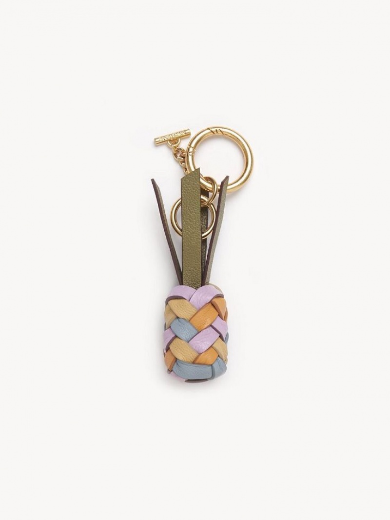 Shady Blue Chloe Woven Pineapple Key Chain | CHE-SR14933