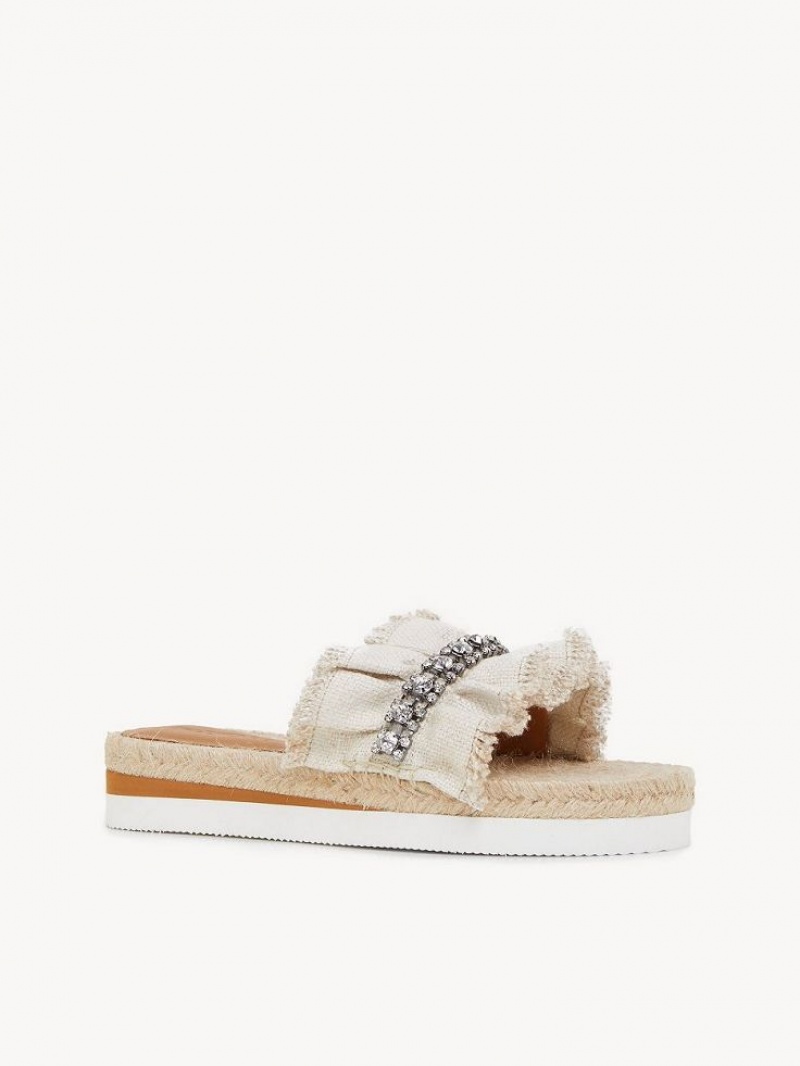 Silver Chloe Mollie Espadrille Flats | CHE-SR14801