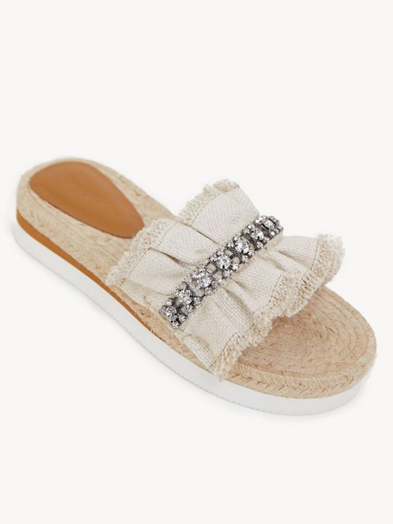 Silver Chloe Mollie Espadrille Flats | CHE-SR14801