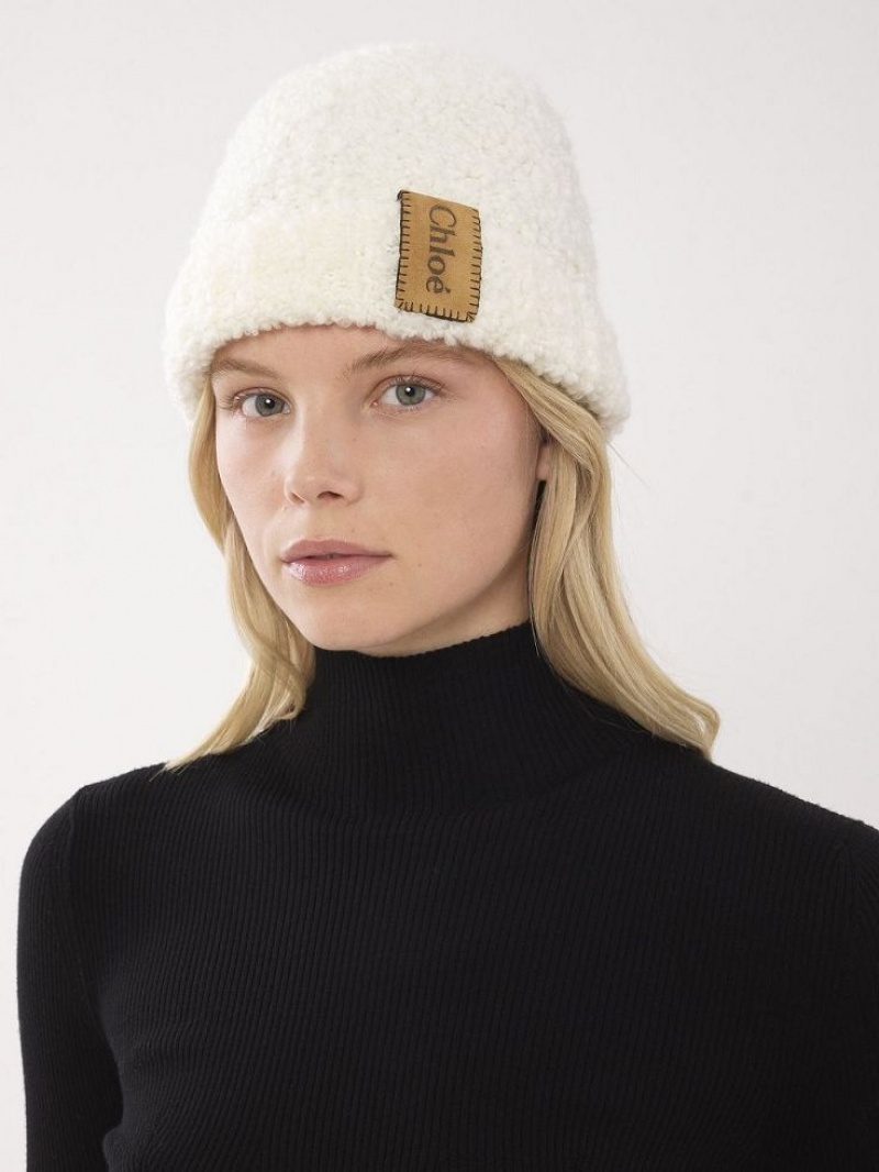 Soft Beige Chloe Curly Knit Beanie Hats | CHE-SR14475