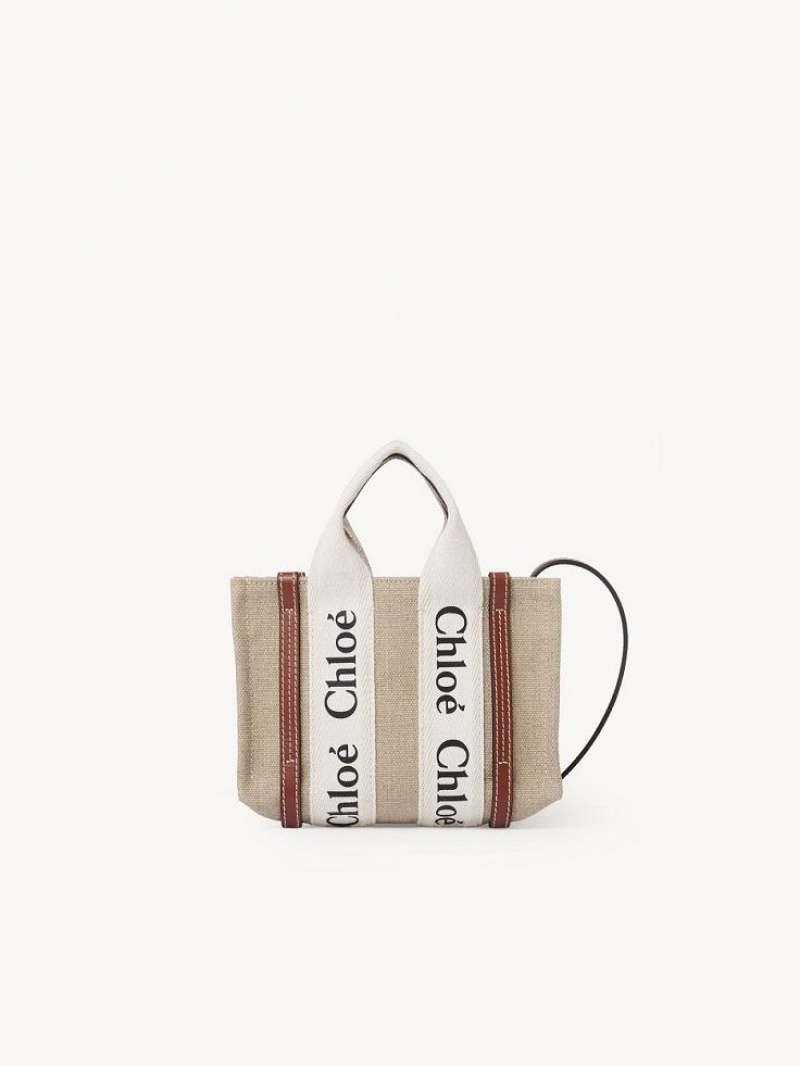 WHITE - BROWN 1 Chloe Woody Tote 3 Mini Bags | CHE-SR13723