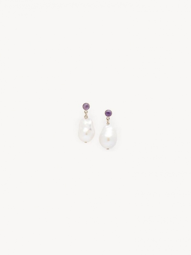 WHITE - PURPLE 1 Chloe Darcey Pl Earrings | CHE-SR14416